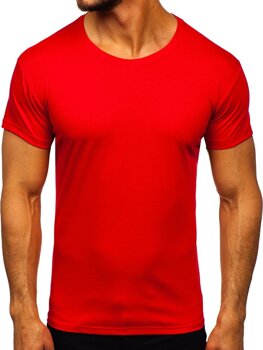 Červené pánske tričko bez potlače Bolf 2005
