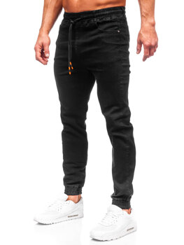 Čierne pánske rifľové jogger nohavice Bolf 8112