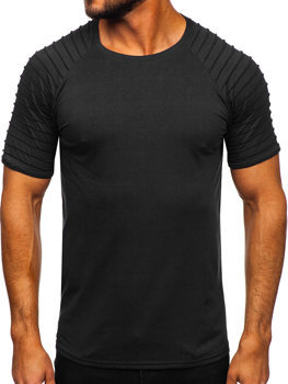 Čierne pánske tričko bez potlače Bolf 8T88
