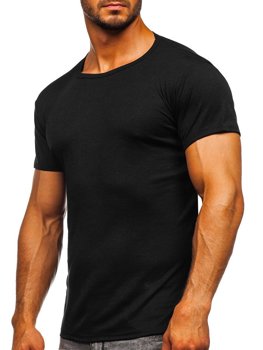 Čierne pánske tričko bez potlače Bolf NB003