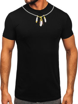 Čierne pánske tričko s potlačou Bolf MT3051