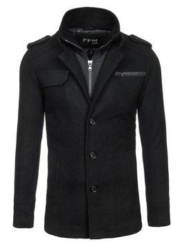 Čierny pánsky kabát Bolf 8856C