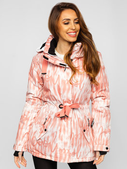 Ružová dámska zimná bunda s kapucňou Bolf B2393