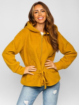 Žltá dámska bunda s kapucňou Bolf 9320 9320