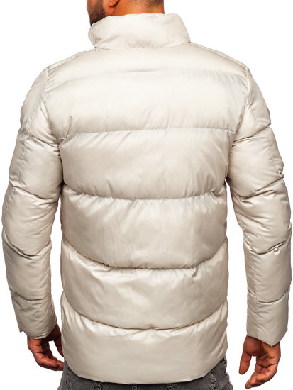 Béžová pánska prešívaná zimná bunda Bolf 0025