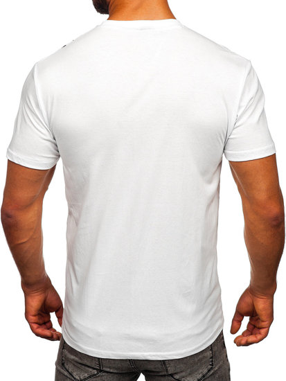 Biele pánske bavlnené tričko Bolf 14701