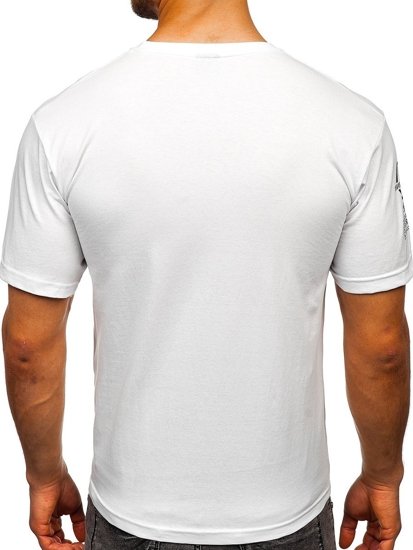 Biele pánske tričko s potlačou Bolf 14315