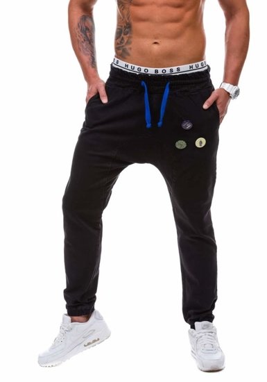 Čierne pánske riflové jogger nohavice BOLF 800