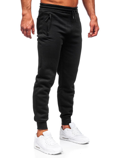 Čierne pánske teplákové jogger nohavice Bolf YK186