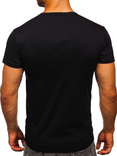 Čierne pánske tričko s potlačou Bolf s028