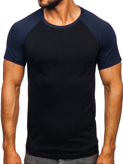 Čierno-tmavomodré pánske tričko Bolf 8T82
