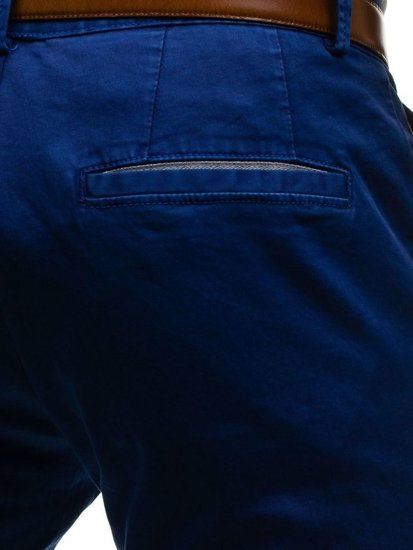 Modré pánske spoločenské nohavice BOLF 4326