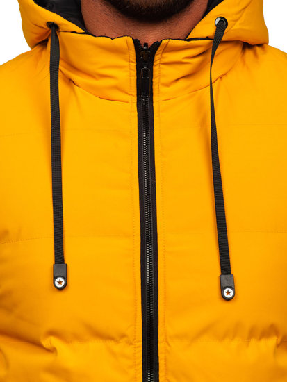 Pánska obojstranná prešívaná zimná bunda vo farbe ťavej srsti Bolf 5M761