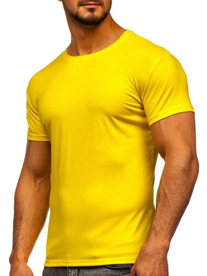 Žlté neónové pánske tričko bez potlače Bolf 2005
