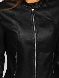 Čierna dámska koženková bunda Bolf 11Z8033