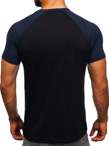 Čierno-tmavomodré pánske tričko Bolf 8T82