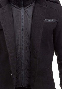 Čierny pánsky zimný kabát Bolf 8856B