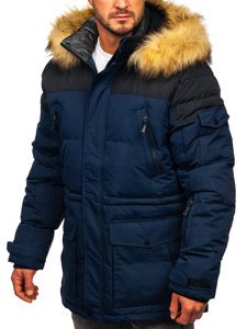 Tmavomodrá pánska športová lyžiarska zimná bunda Bolf 6400